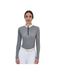 WOMEN S COMPETITION RIDERTECHNOLOGY LS POLO SHIRT WITH ZIP