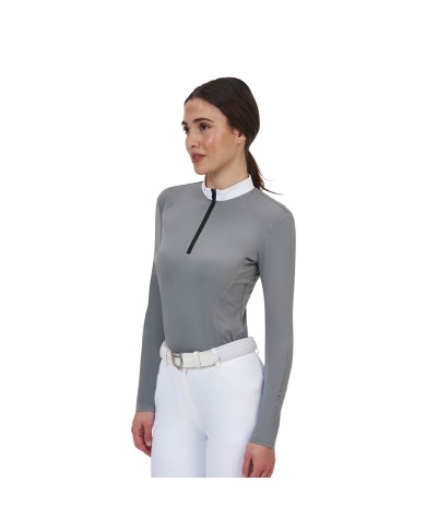 WOMEN S COMPETITION RIDERTECHNOLOGY LS POLO SHIRT WITH ZIP
