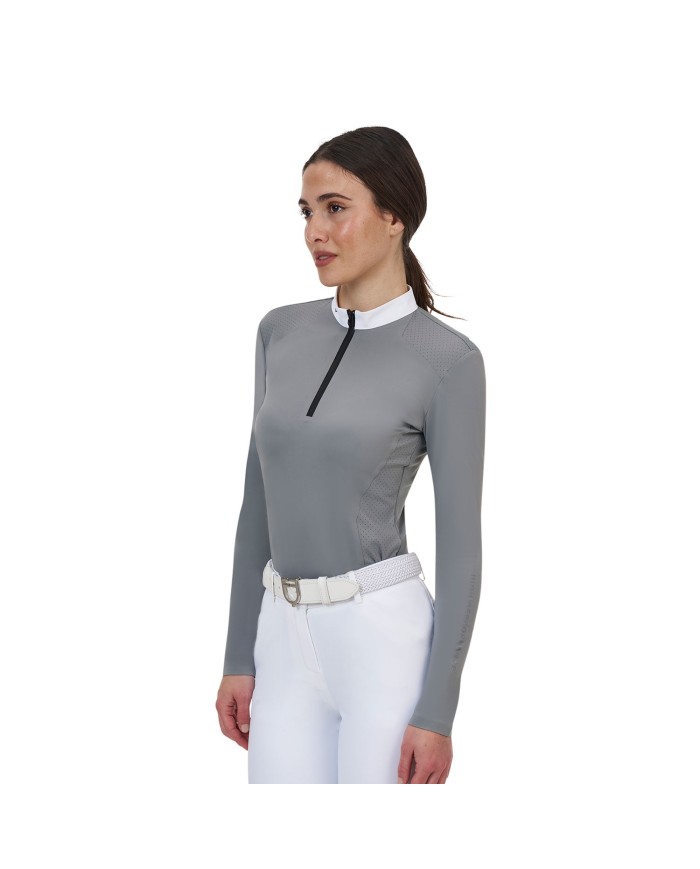 WOMEN S COMPETITION RIDERTECHNOLOGY LS POLO SHIRT WITH ZIP