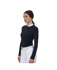WOMEN S COMPETITION RIDERTECHNOLOGY LS POLO SHIRT WITH ZIP