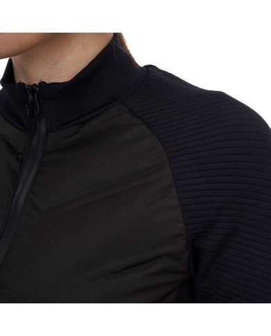 WOMEN S RIDERTECHNOLOGY FULL ZIP HIBRYD NYLON+KNIT QUILTED JACKET