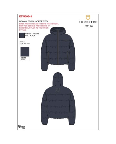 WOMEN S QUILTED WOOL DOWN JACKET