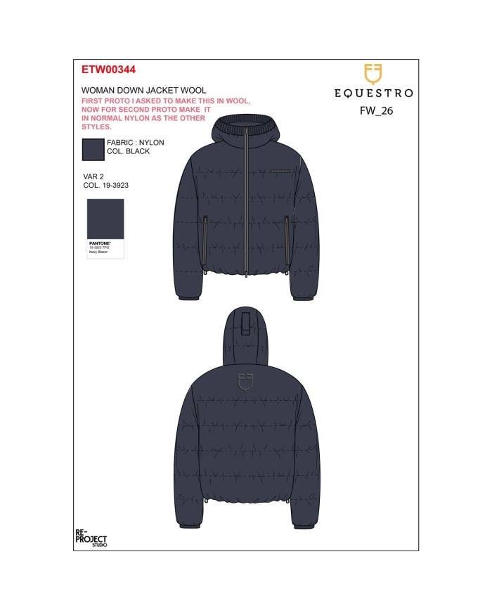 WOMEN S QUILTED WOOL DOWN JACKET