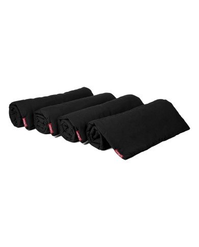 QUILTED PILLOW WRAPS BLACK (SET OF 4)