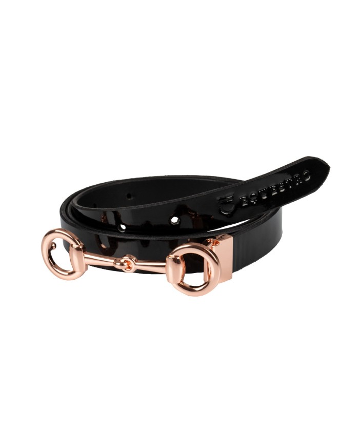 WOMEN S SHINY BELT WITH BIT BUCKLE