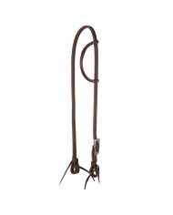 ROLLED EAR BLACK STEEL BUCKLE OILED WESTERN BRIDLE