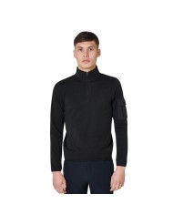 MEN S FLEECE PATCH POCKET HIGH NECK SWEATER W/HALF ZIP