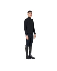 MEN S FLEECE PATCH POCKET HIGH NECK SWEATER W/HALF ZIP
