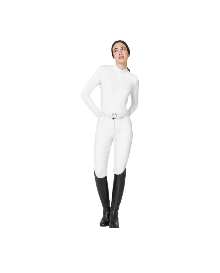 WOMEN S BASIC COMPETITION POLO SHIRT LS ZIP