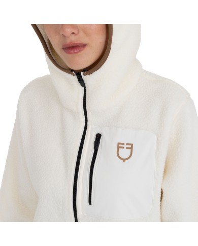 WOMEN S PATCH POCKET TEDDY FULL ZIP JACKET W/HOOD