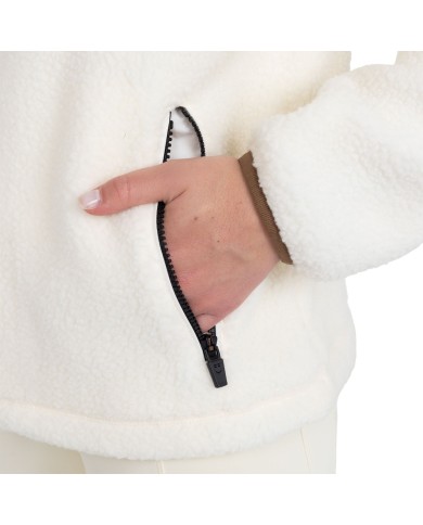 WOMEN S PATCH POCKET TEDDY FULL ZIP JACKET W/HOOD