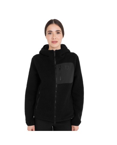 WOMEN S PATCH POCKET TEDDY FULL ZIP JACKET W/HOOD