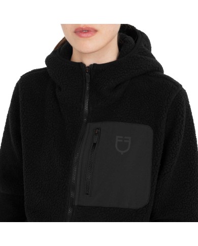 WOMEN S PATCH POCKET TEDDY FULL ZIP JACKET W/HOOD
