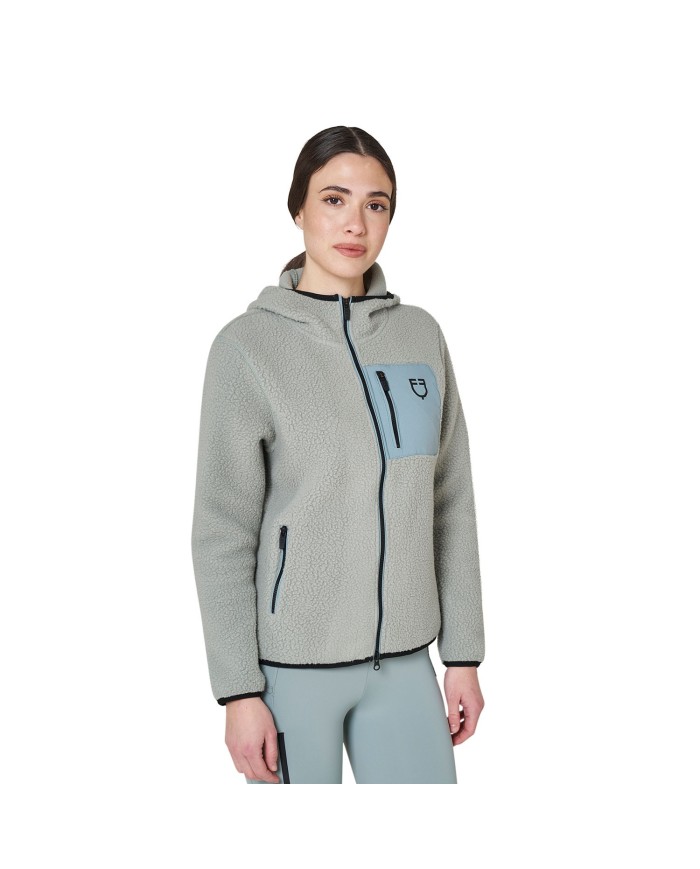 WOMEN S PATCH POCKET TEDDY FULL ZIP JACKET W/HOOD