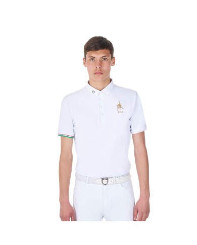 MEN S COMPETITION POLO SS FLAG BUTTONS EQUESTROxFISE