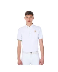 MEN S COMPETITION POLO SS FLAG BUTTONS EQUESTROxFISE