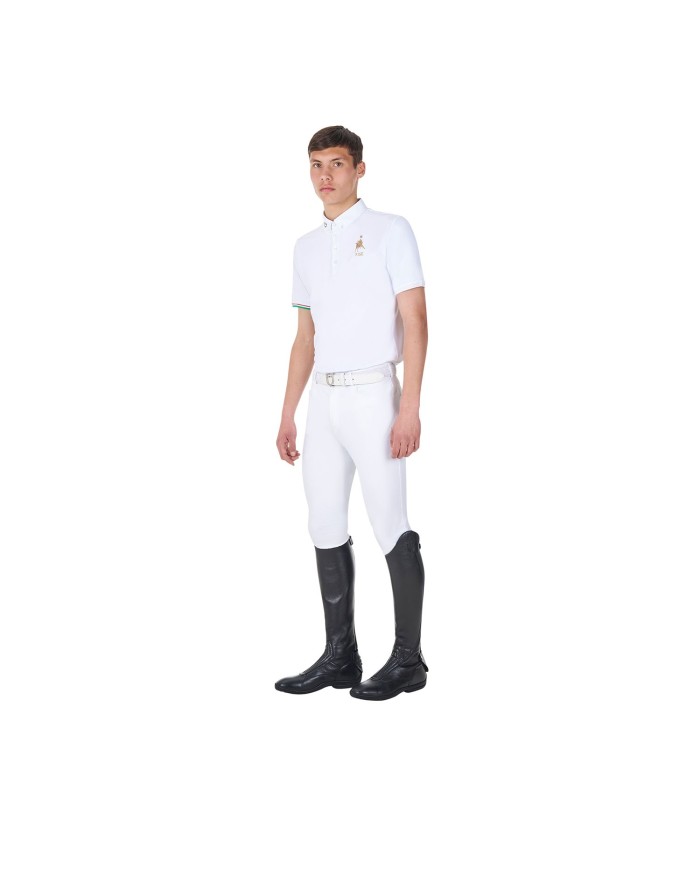 MEN S COMPETITION POLO SS FLAG BUTTONS EQUESTROxFISE