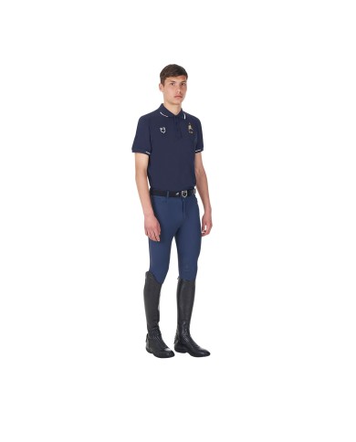 MEN S COTTON PIQUET POLO SHIRT SS BUTTONS EQUESTROxFISE