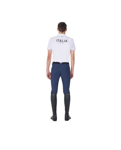 MEN S COTTON PIQUET POLO SHIRT SS BUTTONS EQUESTROxFISE
