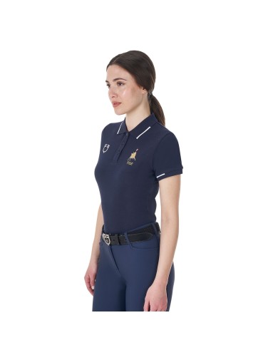 WOMEN S COTTON PIQUET POLO SHIRT SS BUTTONS EQUESTROxFISE