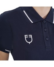 WOMEN S COTTON PIQUET POLO SHIRT SS BUTTONS EQUESTROxFISE