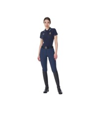 WOMEN S COTTON PIQUET POLO SHIRT SS BUTTONS EQUESTROxFISE
