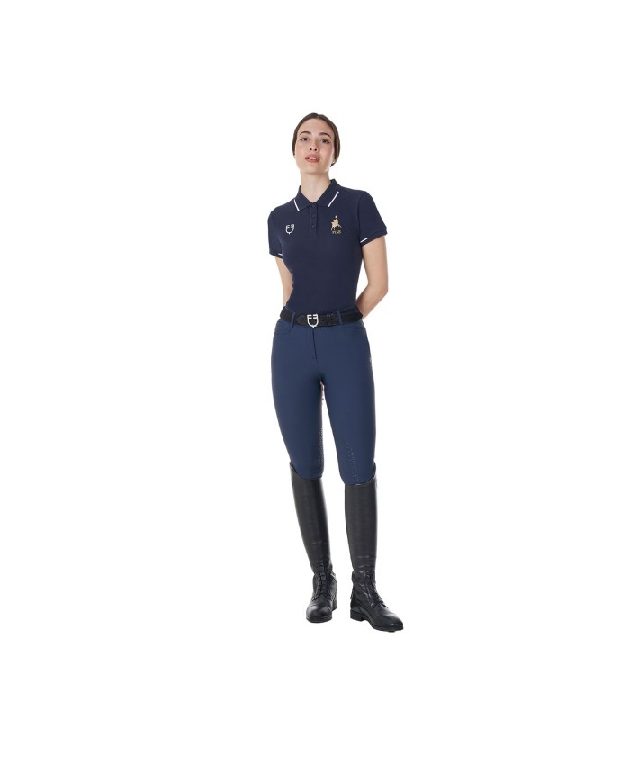 WOMEN S COTTON PIQUET POLO SHIRT SS BUTTONS EQUESTROxFISE