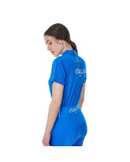 WOMEN S COTTON PIQUET POLO SHIRT SS BUTTONS EQUESTROxFISE