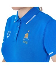 WOMEN S COTTON PIQUET POLO SHIRT SS BUTTONS EQUESTROxFISE