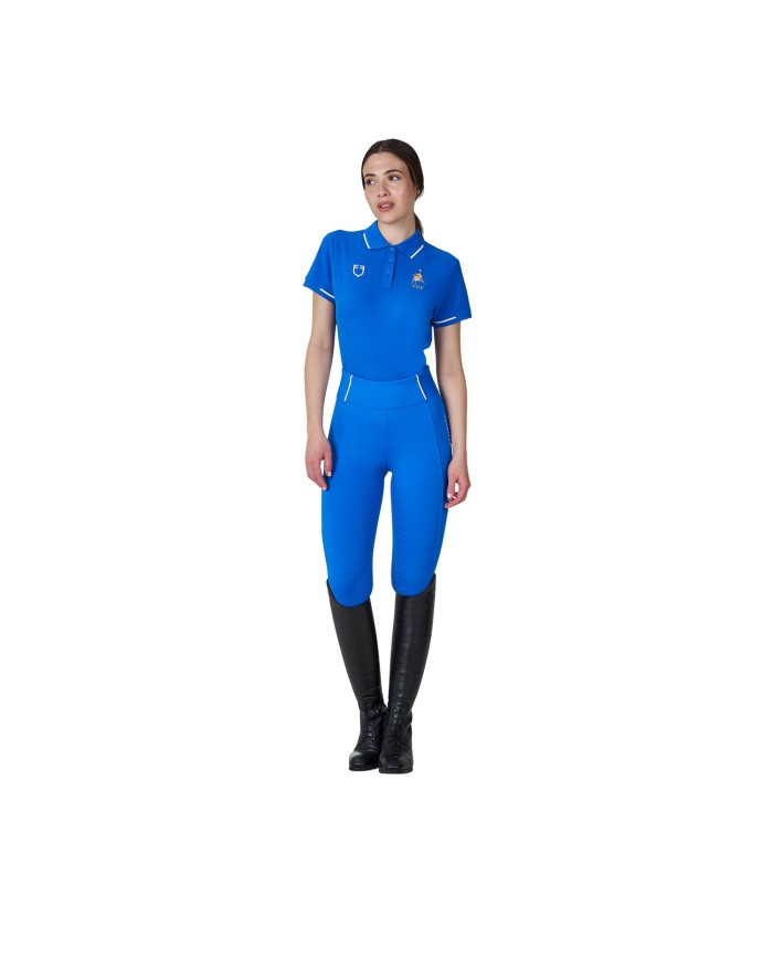 WOMEN S COTTON PIQUET POLO SHIRT SS BUTTONS EQUESTROxFISE