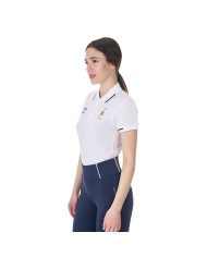 WOMEN S COTTON PIQUET POLO SHIRT SS BUTTONS EQUESTROxFISE