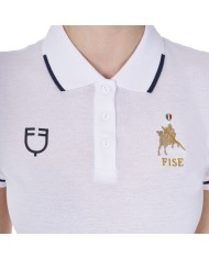 WOMEN S COTTON PIQUET POLO SHIRT SS BUTTONS EQUESTROxFISE