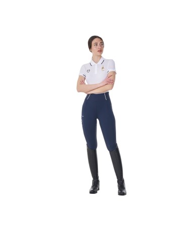 WOMEN S COTTON PIQUET POLO SHIRT SS BUTTONS EQUESTROxFISE