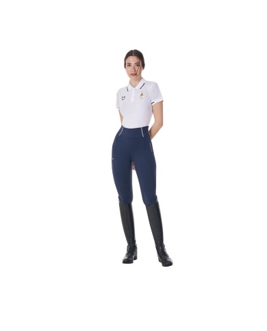 WOMEN S COTTON PIQUET POLO SHIRT SS BUTTONS EQUESTROxFISE