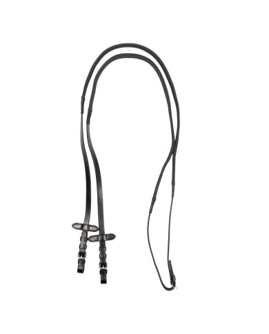LEATHER REINS WITH MATCHING RUBBER GRIP 5/8