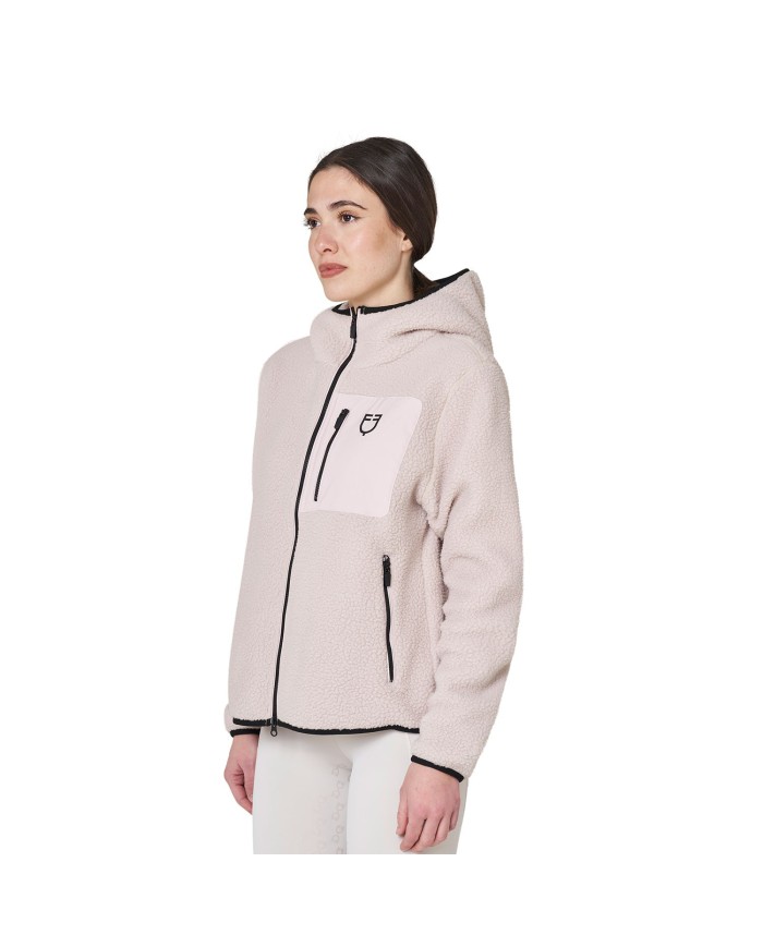 WOMEN S PATCH POCKET TEDDY FULL ZIP JACKET W/HOOD