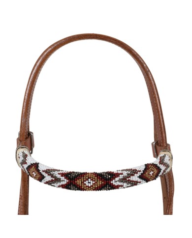 BRIDLE BOSAL WITH BEADED SOUTHWEST DECORATIONS AND COTTON MECATE REINS
