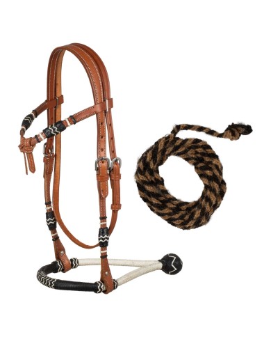 BICOLOR BOSAL SET WITH HORSEHAIR MECATE REINS