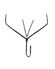 LEATHER BREASTPLATE WITH ELASTIC INSERTS & REMOVABLE MARTINGALE