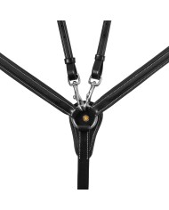 LEATHER BREASTPLATE WITH ELASTIC INSERTS & REMOVABLE MARTINGALE