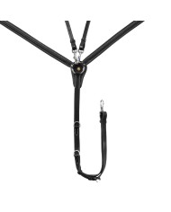 LEATHER BREASTPLATE WITH ELASTIC INSERTS & REMOVABLE MARTINGALE