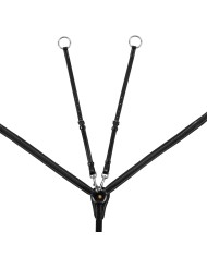 LEATHER BREASTPLATE WITH ELASTIC INSERTS & REMOVABLE MARTINGALE