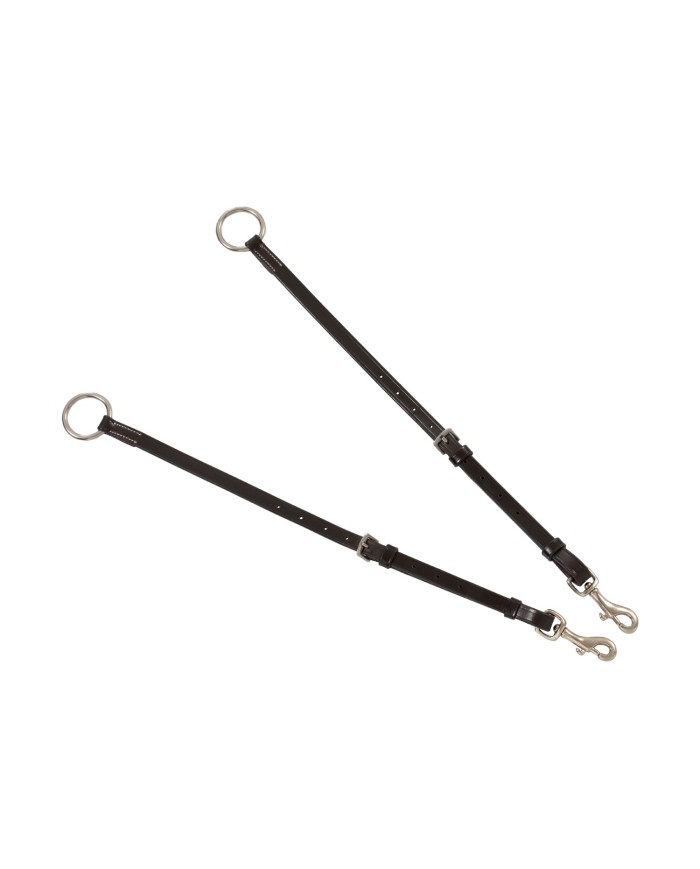 LEATHER BREASTPLATE WITH ELASTIC INSERTS & REMOVABLE MARTINGALE