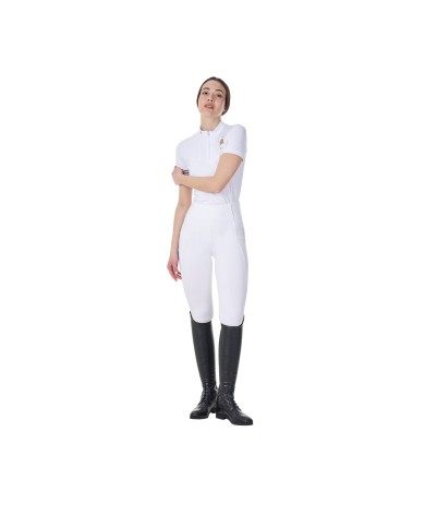 WOMEN S COMPETITION POLO SS FLAG ZIP EQUESTROxFISE