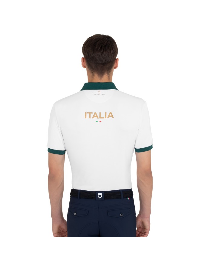 MEN S COTTON PIQUET POLO SHIRT SS BUTTONS EQUESTROxFISE CENTENARY