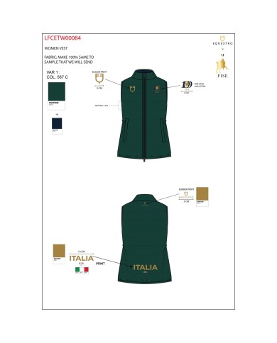 WOMEN S DOWN VEST EQUESTROxFISE CENTENARY