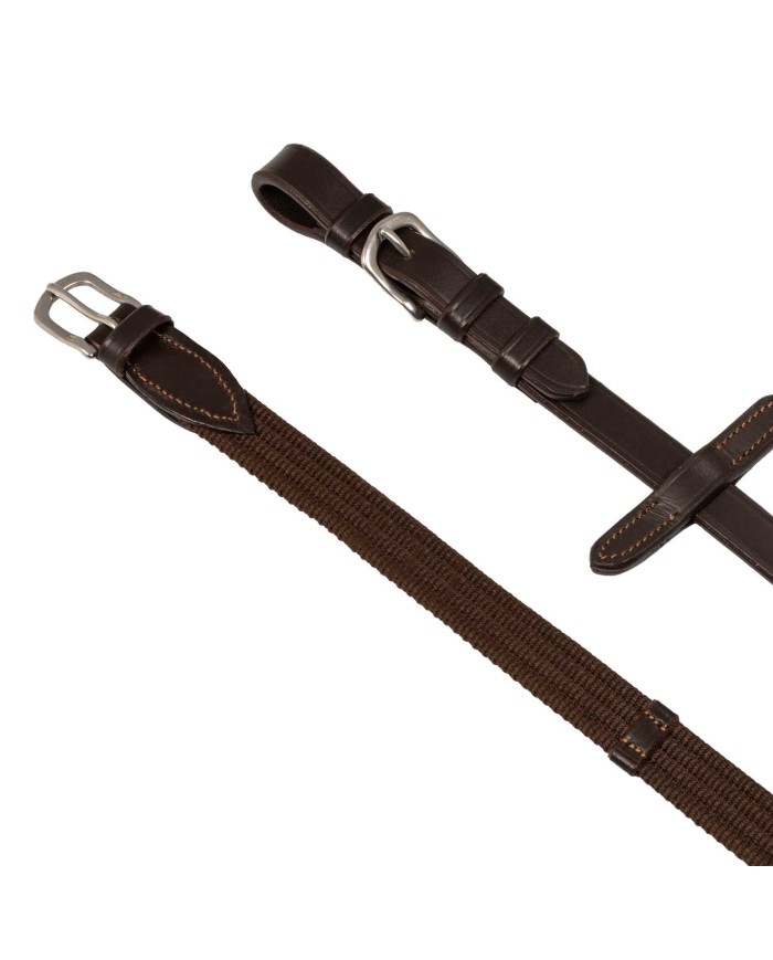 ITALIAN LEATHER AND ROUND NYLON THIEDEMANN REINS