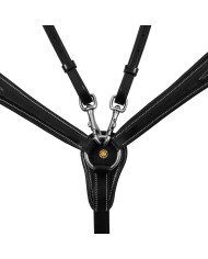 LEATHER FANCY STITCHED BREASTPLATE WITH REMOVABLE MARTINGALE