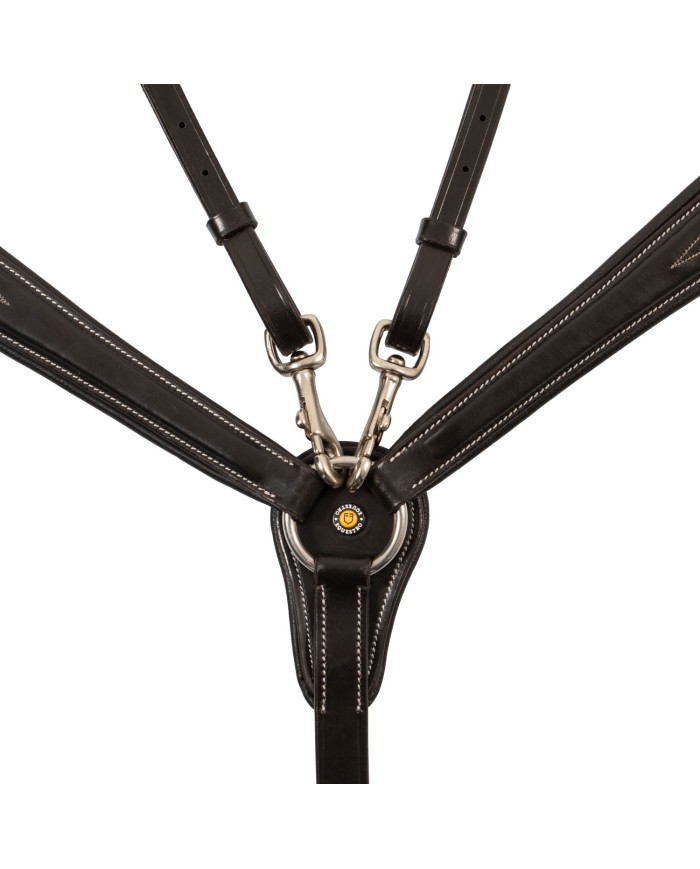 LEATHER FANCY STITCHED BREASTPLATE WITH REMOVABLE MARTINGALE