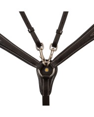 LEATHER FANCY STITCHED BREASTPLATE WITH REMOVABLE MARTINGALE